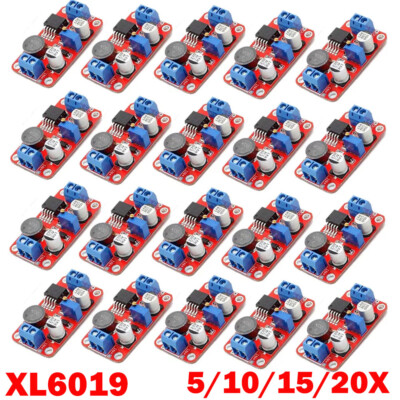 5/10/15/20pc XL6019 Adjustable DC-DC Step Up Power Module Boost Volt Converter