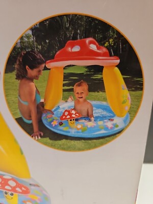 Intex Inflatable Mushroom Water Play Center Kiddie Pool  45''X35'' Ages 1-3