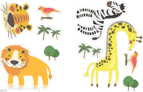 Personalised Cute African Jungle Animals Boys Growth Height Chart+8Wall Sticker - Picture 14 of 37