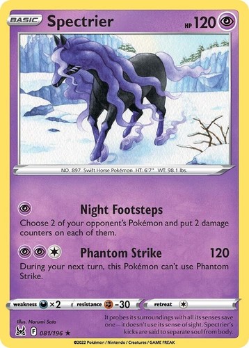 x1 Spectrier - 081/196 - Holo Rare - Reverse Holo Pokemon SS11