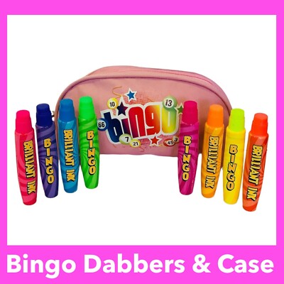 Bingotupfer Bingo Tupfer Etui Rosa Set für Bingoliebhaber Bingospieler PINKNEON
