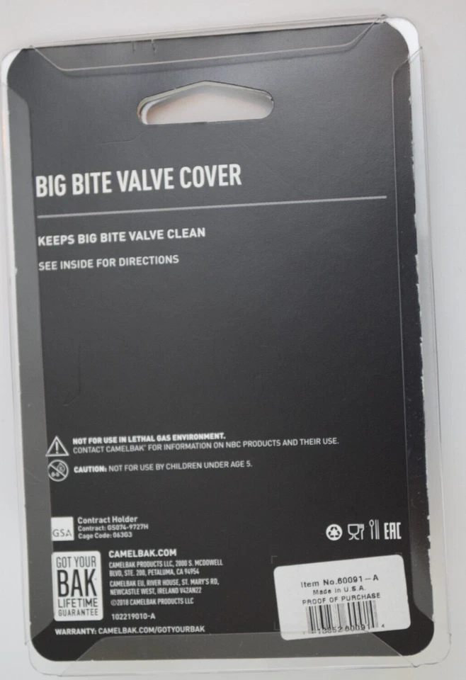 NUEVO EN CAJA 60091 Cubierta de válvula Big Bite Camelbak negra para válvula HydroLink nueva en caja Foto 3 de 4