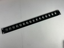 Rackmount 1U Patch Panel 16-Port Keystone Jack Unloaded, Black, Used