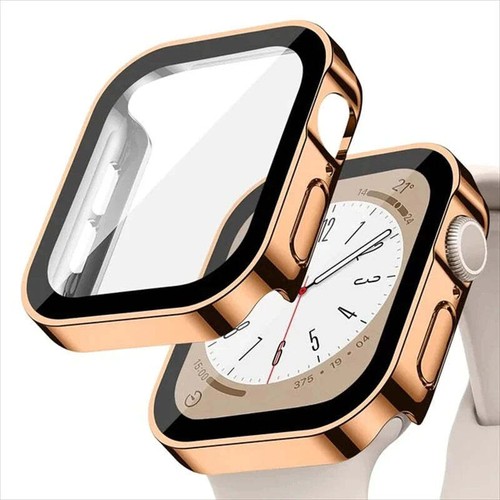 Tempered Glass Case for Apple Watch 45mm 41mm 44mm 40mm Screen Protector Hard PC - Picture 18 of 34