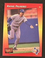 1992 Donruss Triple Play Rafael Palmeiro Baseball Card #183 Rangers 1B VG O/C