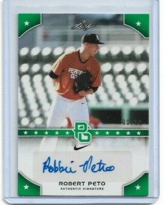 Robert Peto Auto /10 Green 2015 Leaf Perfect Game Autographs #PG-RP1