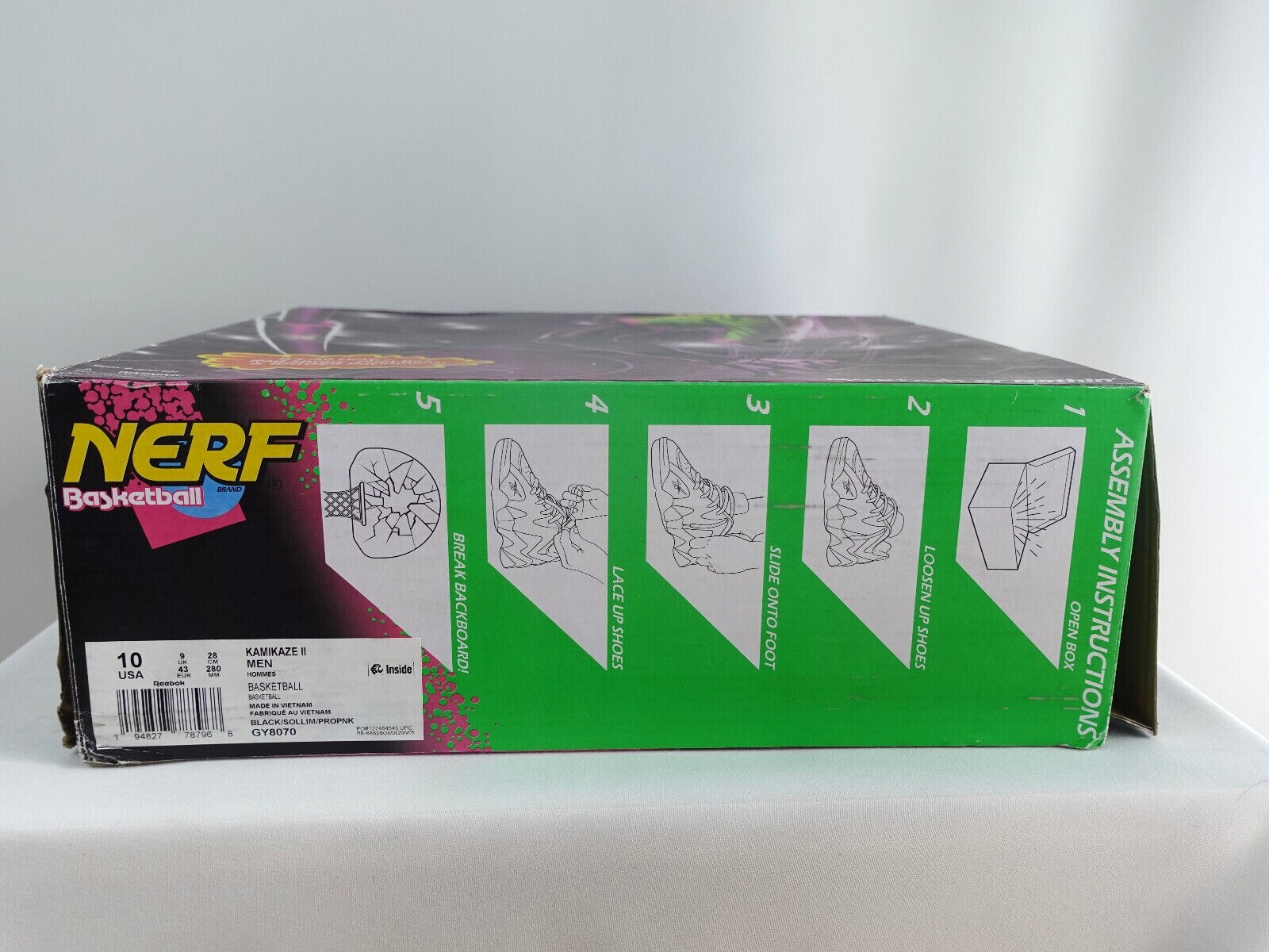 Reebok Kamikaze II NERF Collab Multicolor 10 GY8070 Shawn Kemp