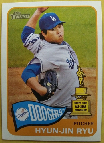 2014 Topps Heritage #84 - Hyun-Jin Ryu - ACTION Variation