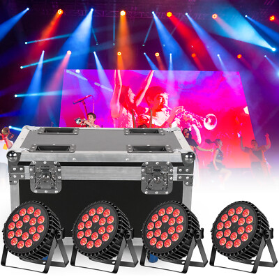 4X 270W LED Par Scheinwerfer 18 LED RGB UV Strahler DMX Strobe Bühnenlicht Party
