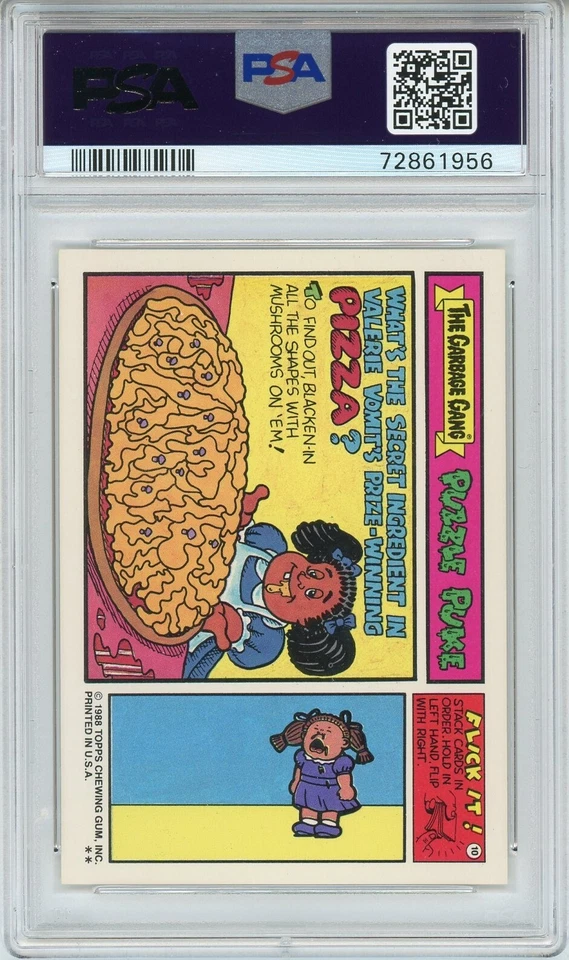 1988 Topps OS13 Garbage Pail Kids Series 13 POPPY CORN 524b Card PSA 10 GEM MINT - Image 2 of 2