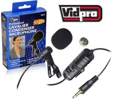 Lavalier Condenser XML Microphone for Sony Alpha A6500, FDR-AX53, SLT-A77