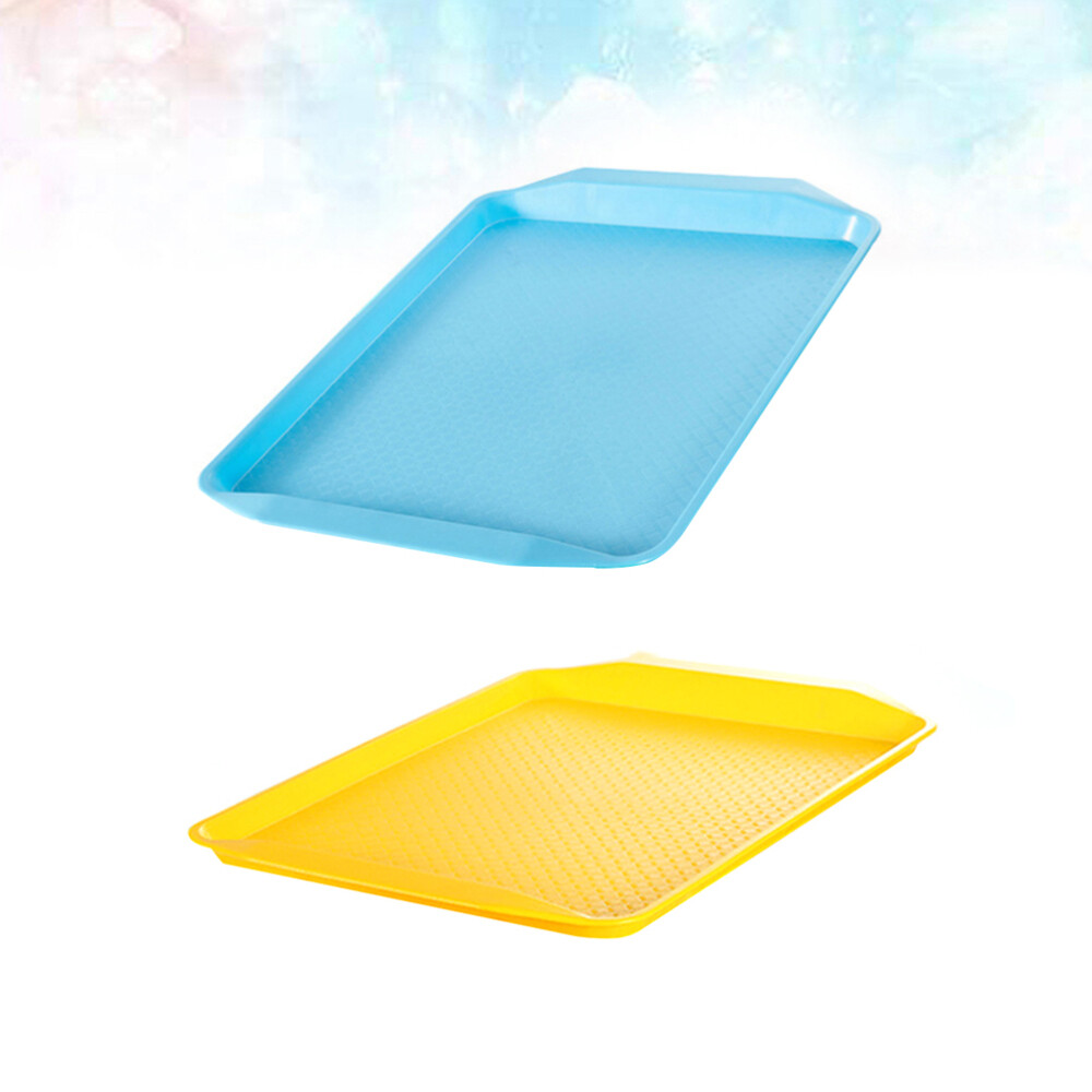 2 Pcs Food Serving Trays Plastic Lunch Trays Plastic Serving Tray