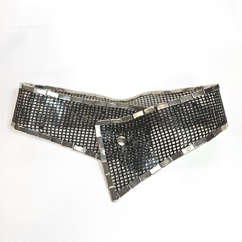 SIPRA Vintage Wide Mesh PVC Waist Belt Size Small S Snap Button - Picture 4 of 10