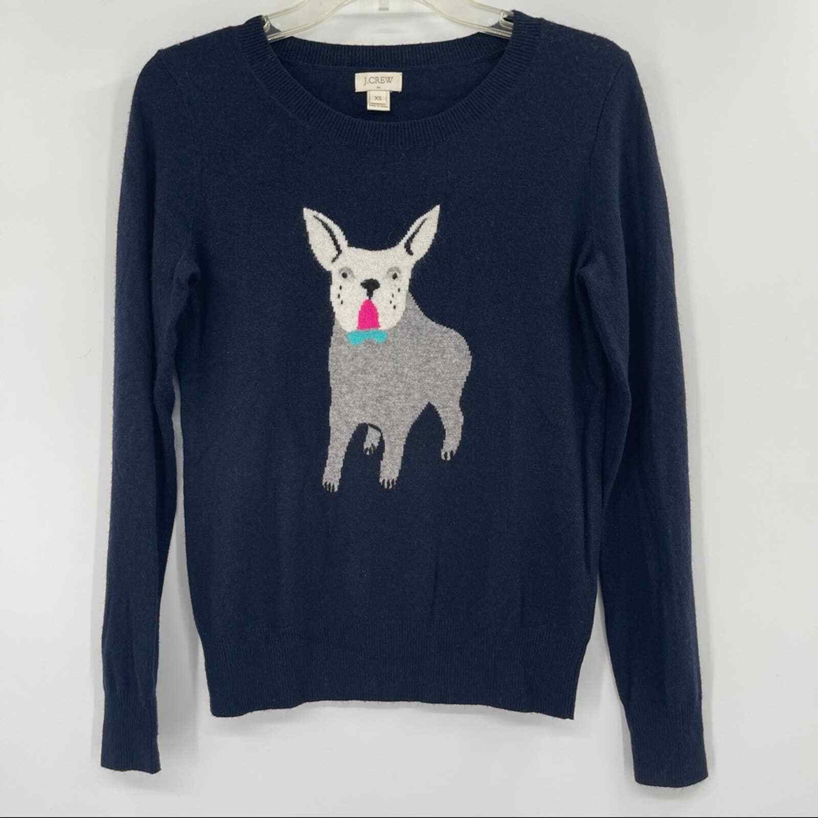 J. Crew French Bulldog Crewneck Merino 