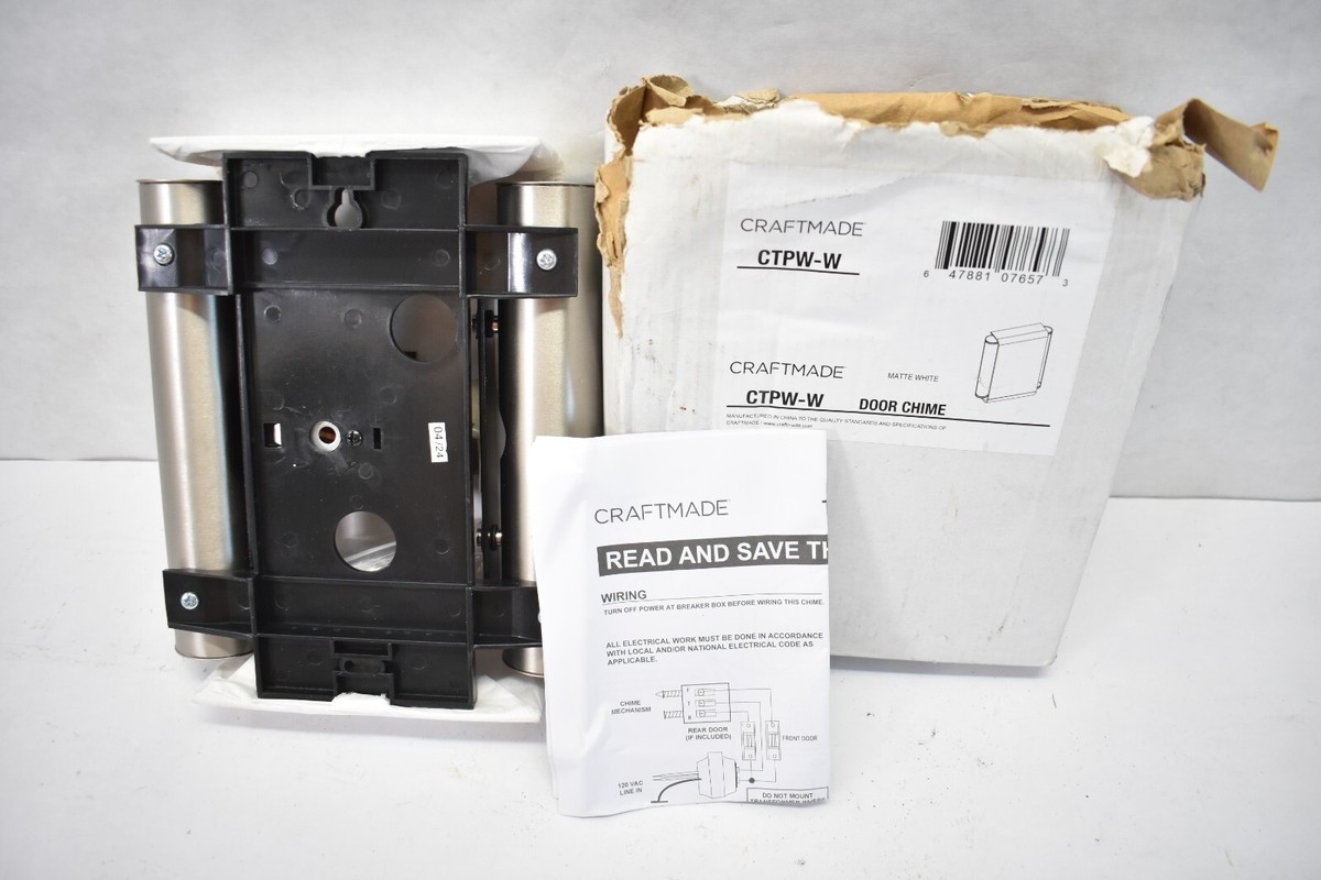 ＊handmade＊no.256 Craftmade Designer Chimes Pewter Tubes Chime Matte White