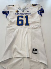 Game Worn Used Nike San Jose State Spartans SJSU Football Jersey Large 8 #61