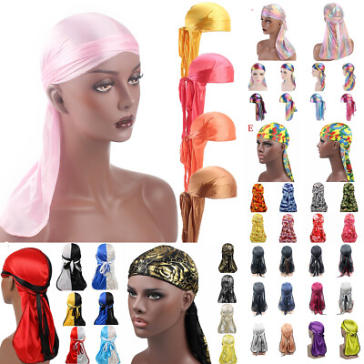 Unisex Kopftuch Durag Kopfbedeckung Weiche Seide Piraten Kappe Wrap Mode Herren 