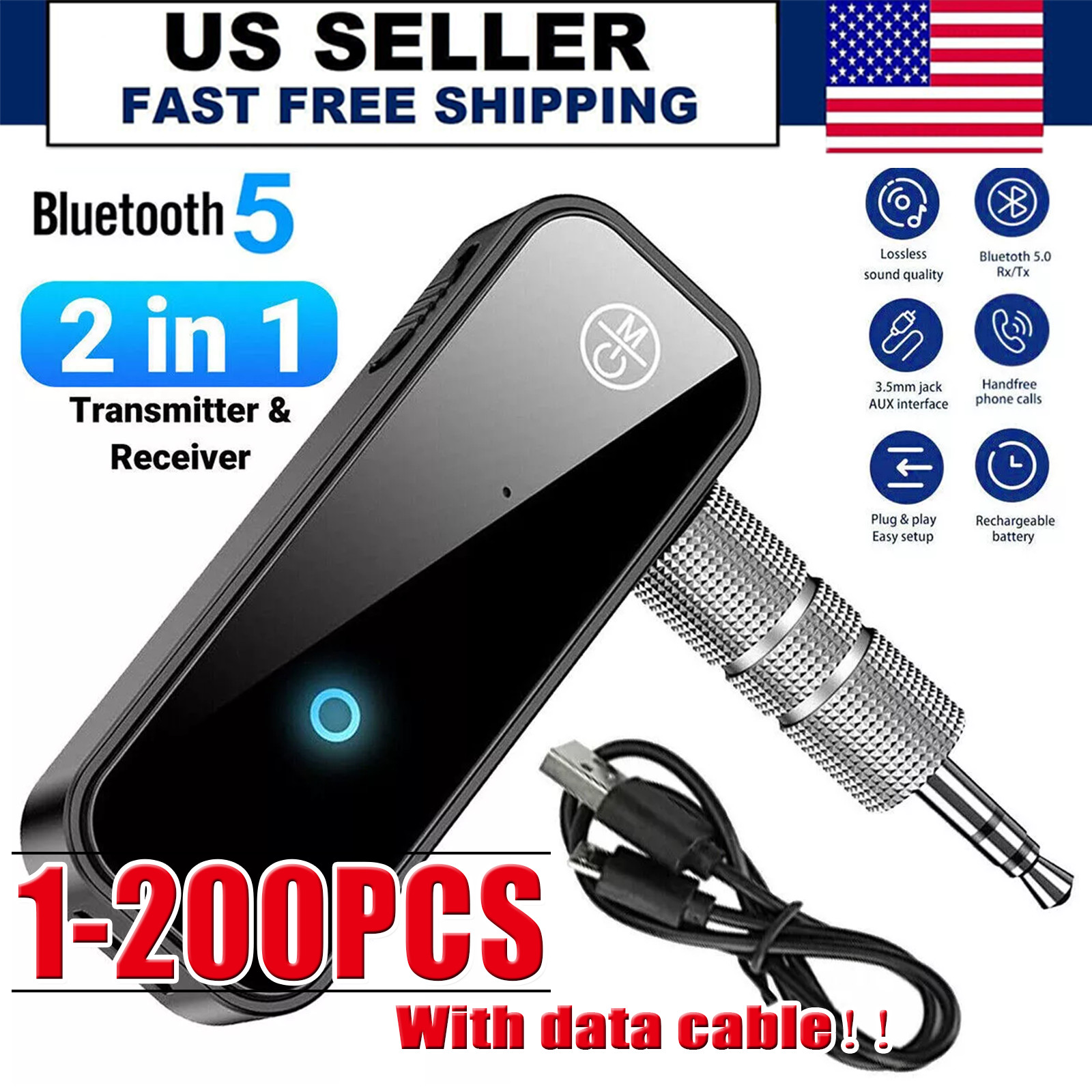USB Wireless Bluetooth Transmitter Receiver for Car Music Audio Aux Adapter lot. Available Now for $528.66