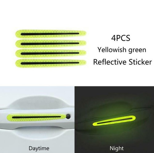 4pcs Night Reflective Car Door Handle Sticker Safety Distance Warning Film Decal - Picture 6 of 12