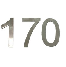Stick-On House Numbers - No 170 - Stainless Steel - 10cm - Door, Fence, Gate