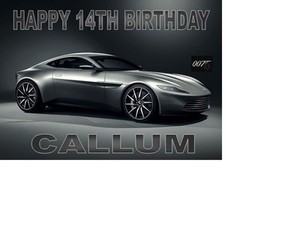 Personalised Aston Martin Db9 James Bond Car Cake Topper A4 Icing Sheet 10 X8 Ebay