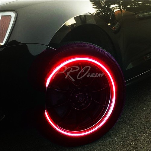 RED REFLECTIVE RIM TAPE WHEEL STRIPE MOTORRAD BIKE AUTO DECAL STICKER 16 17 18 - Picture 5 of 7