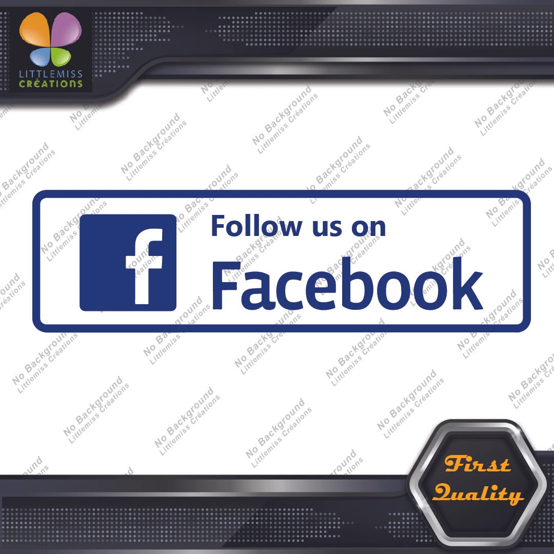 Follow Us on Facebook Sign Written Message Logo Vinyl Decals Stickers
