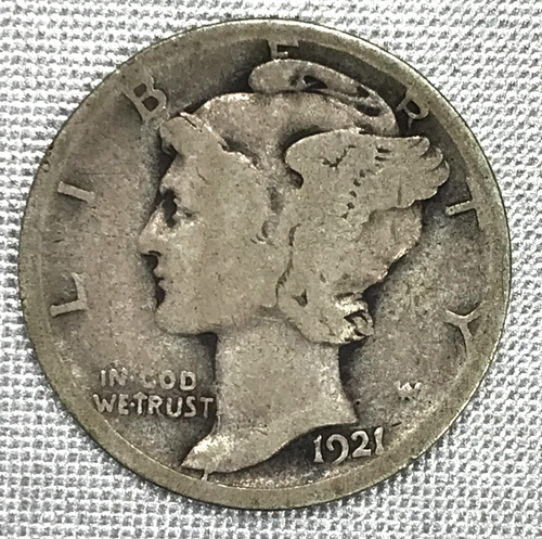 1921 D Mercury Dime Denver mint US silver 10c coin Key Date see pics