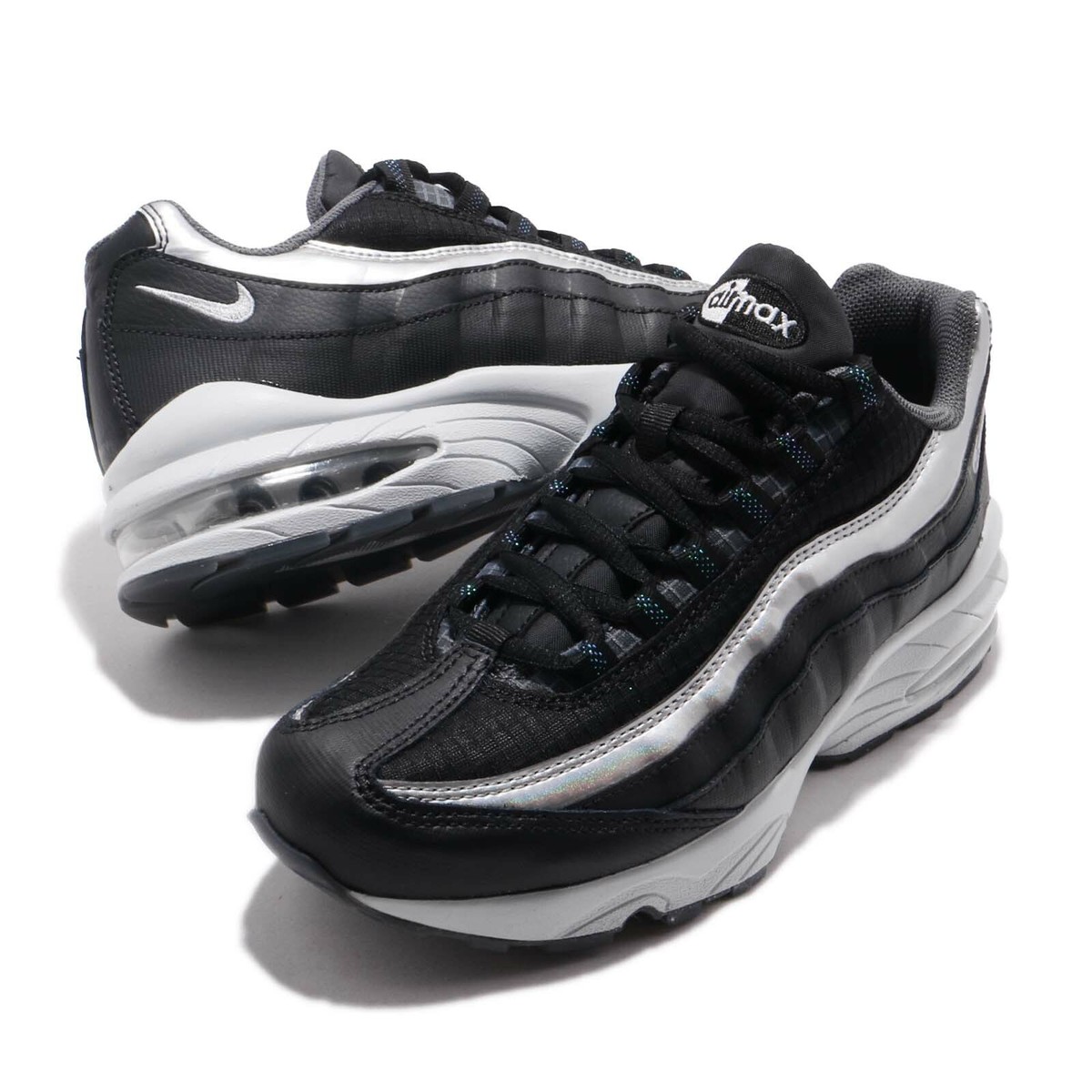 Nike Air Max 95 GS Black Metallic Silver Y2K AT8091-001 sz Nike Air Max 95 GS Black Metallic Silver Y2K AT8091-001 sz