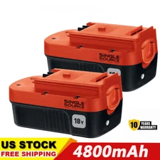 2 Pack 18V for Black and Decker HPB18 18 Volt 4.8Ah Battery HPB18-OPE 244760-00A