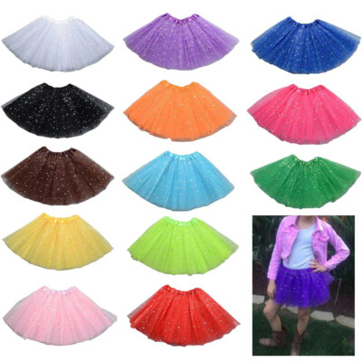 Girl Tütü Tutu Ballettrock Tüllrock 3 Lagen Petticoat Ballettkleid Rock Fasching