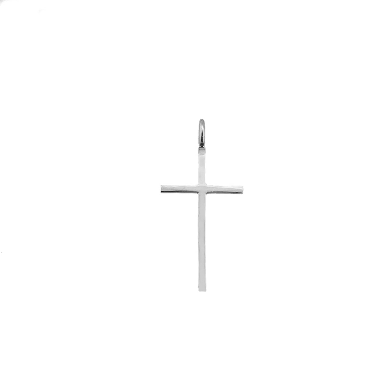 14k Real White Gold Small Dainty Thin Simple Plain Cross Pendant Necklace |  eBay