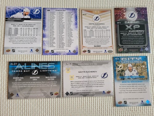 2024-25 Upper Deck Kucherov Lot #167 #200 #AL-27 #OG-8 #AB-3 #CS-9 #GXP-4 - Picture 2 of 2