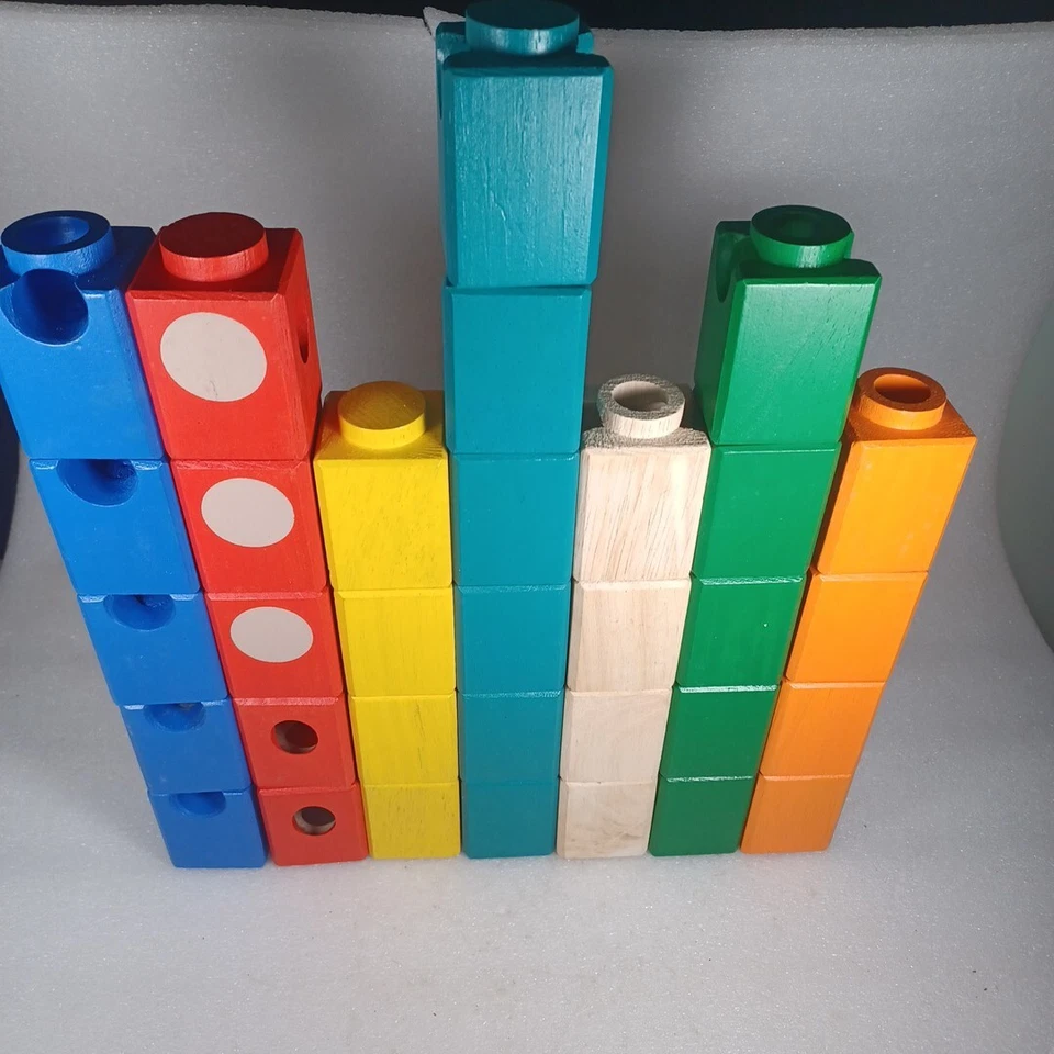 Hape Marble Run Lot of 33 Wooden Track Pieces - Assorted Blocks - Image 2 of 4