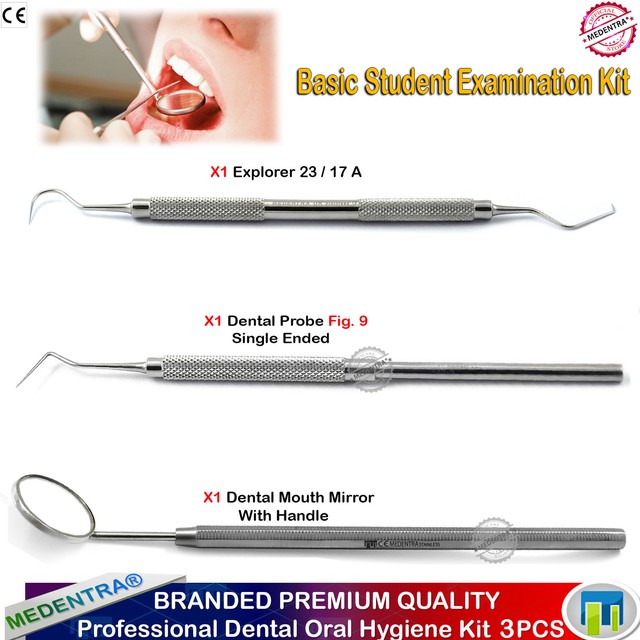 Dental Explorer Probe Set Examination Kit Dentist Tartar Calculus