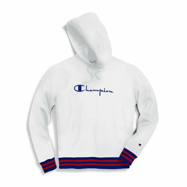 champion white reverse weave hoodie