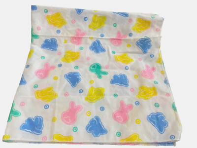 Vintage Springs Pastel Bunny Bunnies Flannel Receiving Baby Blanket 29'' x 29''