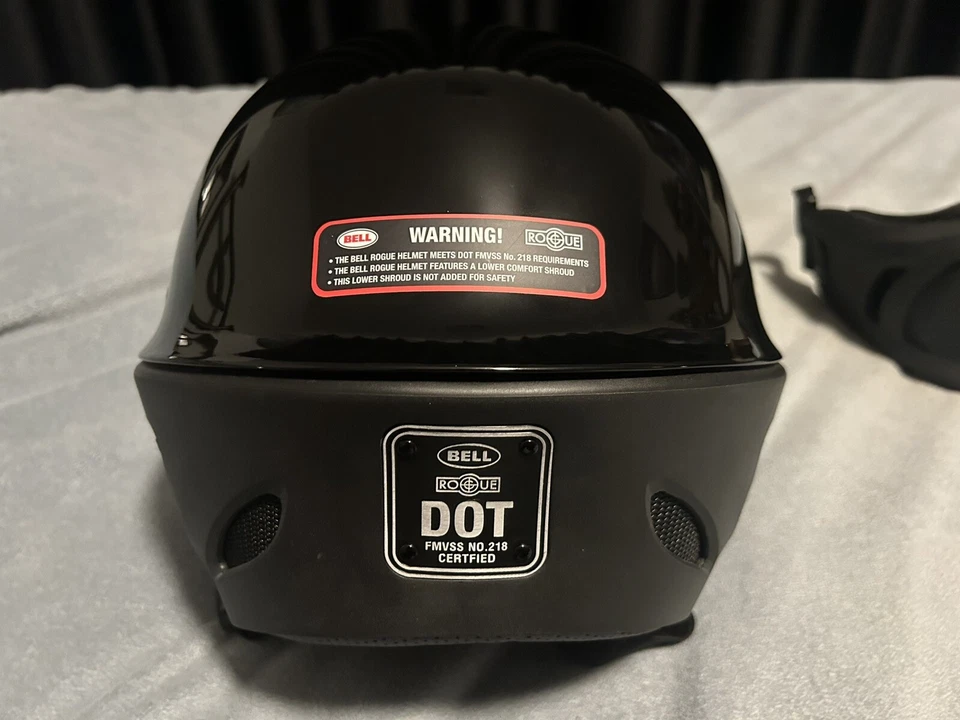 Casco de motocicleta Bell Rogue tamaño medio con protector de boca (talla L, negro brillante) Foto 2 de 4