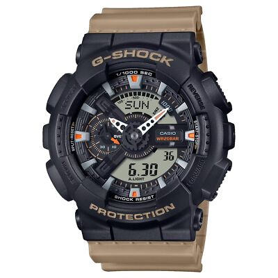 Casio G-Shock Utilitarian Beige Black Resin Digital Analog Watch GA-110TU-1A5