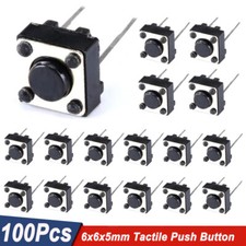 100Pcs 6x6x5mm 2 Pin PCB Momentary Tactile Tact Push Button Switch DIP Micro