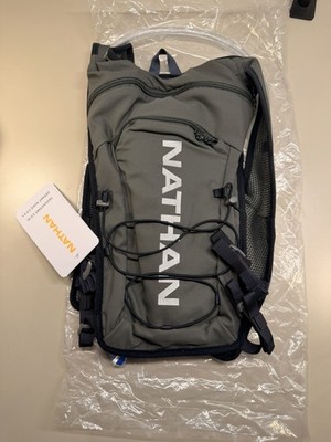 Nathan Quickstart 2.0L Hydration Pack Gray Hiking Adjustable Straps 2 Pockets