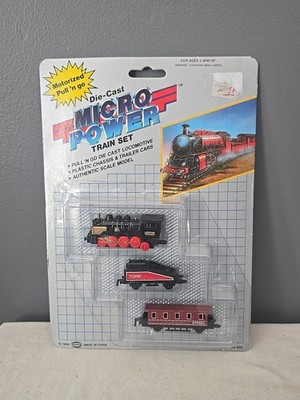 Vintage 1989 Soma Die Cast Micro Power Motorized Pull n Go Train Set - SEALED