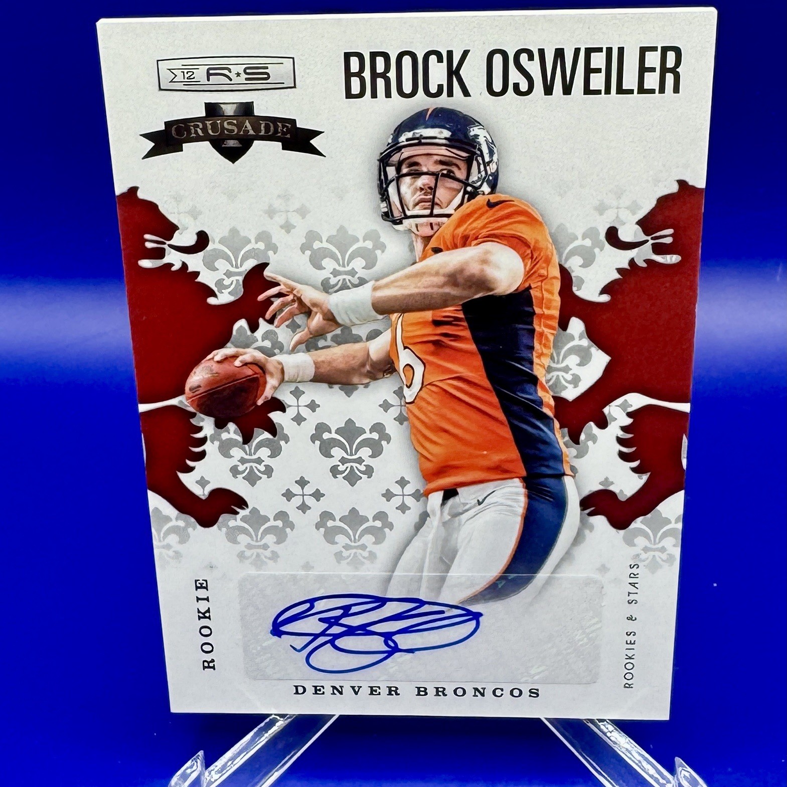 Brock Osweiler Panini Rookies & Stars Rookie Crusade #24 Autograph-Red