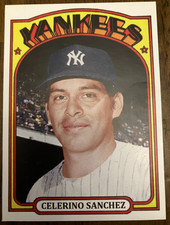 NEW YORK YANKEES: Celerino Sanchez Custom Modern 1972 Style Art Card