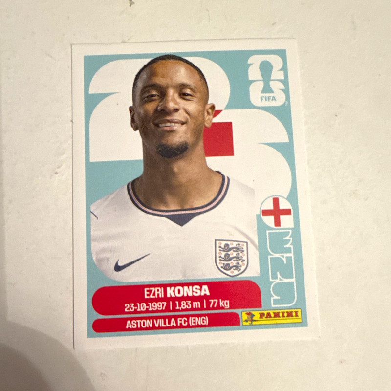 Panini FIFA World Cup 2026 Ezri Konsa ENG 5 England Player Portrait Sticker
