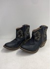 Laredo Kadi Black Leather Floral Embroidery Western Ankle Boots Women's Size 10 — photo 4