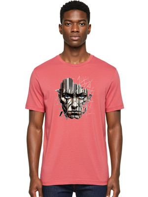 Shattered-Face-1 Mens Graphic Tee, 100% Cotton, Casual Summer Wear