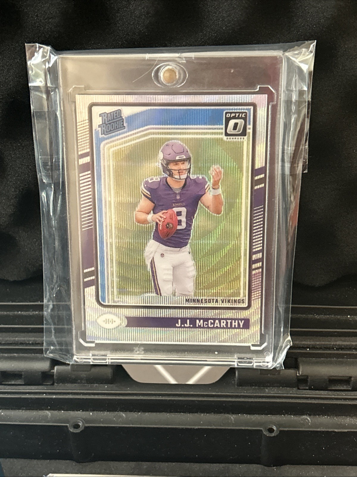 2024 Panini Donruss Optic - Rated Rookie J.J. McCarthy #235 Wave Prizm /300 (RC)
