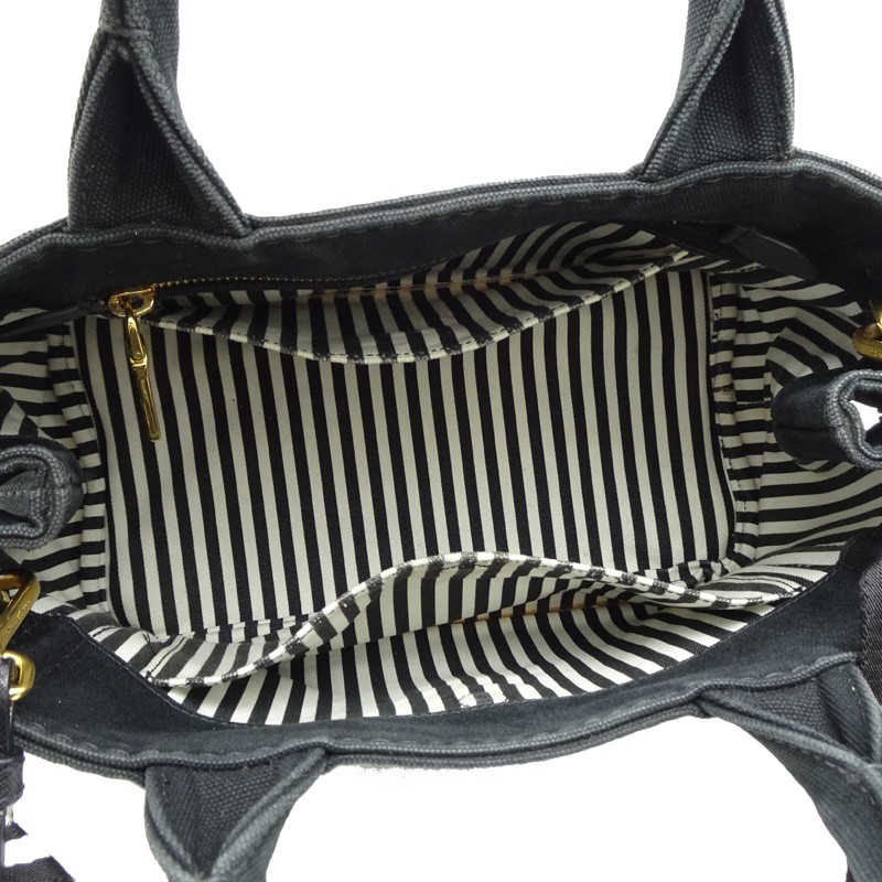 PRADA Canapa PM 1BG439 Tote Bag Canvas NERO (Black) Ladies DH91421 from japan thumbnail 6