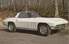 1965 White Corvette Postcard Roaring 20 Autos NJ Antique Auto Museum